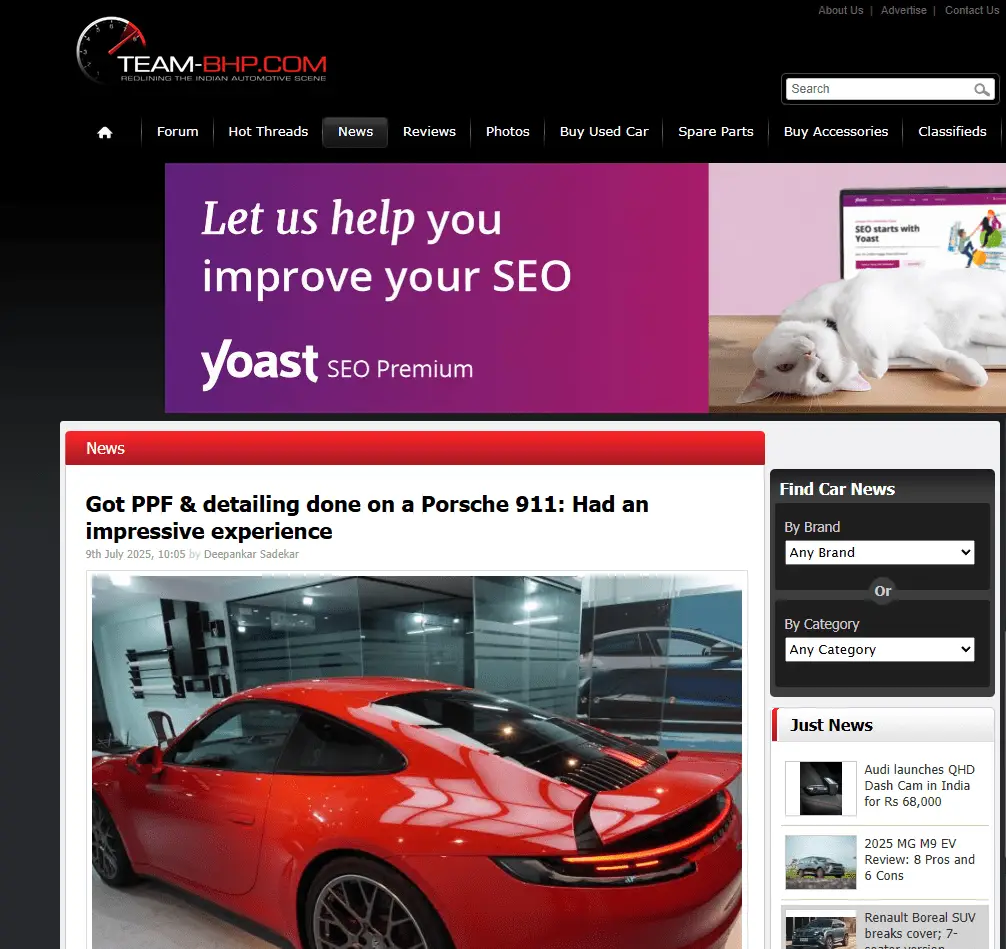 Read more about the article Car Detailing in Bangalore TeamBHP Featured for 911 Detailing